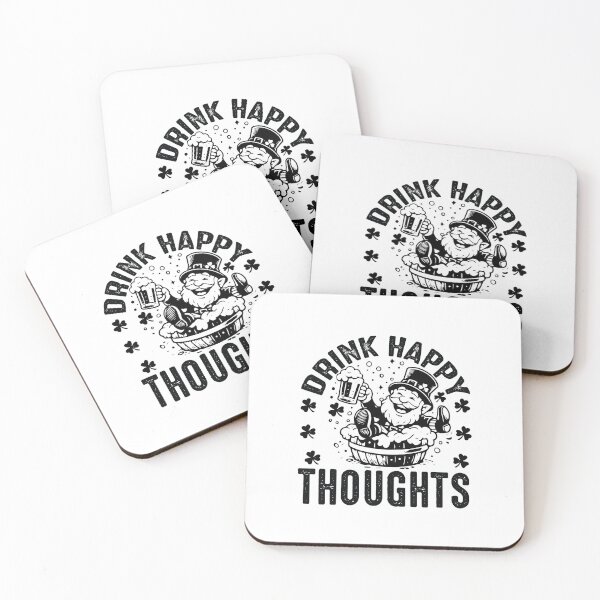 Item preview, Drink Happy Thoughts - Funny St Patricks Day Drinking Humor Gift designed and sold by FuzionRaptor.