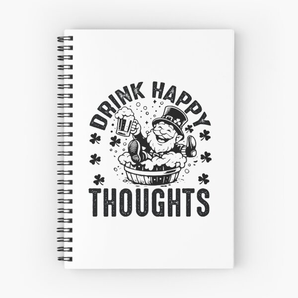 Item preview, Drink Happy Thoughts - Funny St Patricks Day Drinking Humor Gift designed and sold by FuzionRaptor.