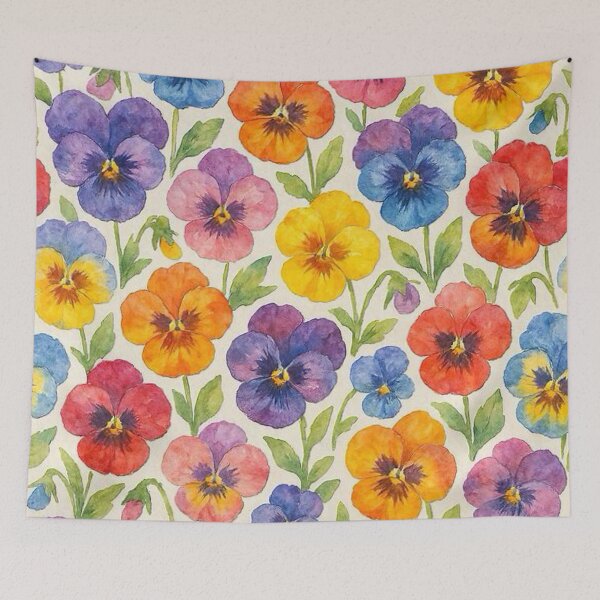 Item preview, Multicolored Pansy Pattern designed and sold by TinCatOutPost.