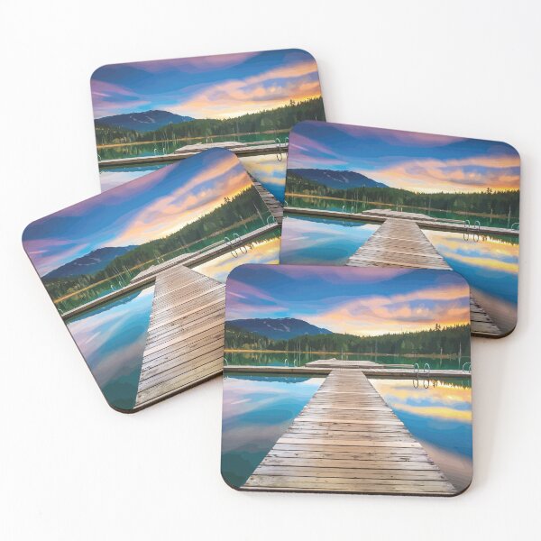 Item preview, Wooden Dock Reflected on Sunset Lake designed and sold by Arturo Daniel Garcia Palomo.