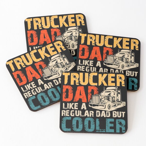 Item preview, Trucker Dad Shirt, Funny Truck Driver Gift for Dad, Cooler Than Regular Dad Tshirt, Vintage Big Rig Father Tee, Fathers Day Trucker Apparel designed and sold by TruckerGiftCo.
