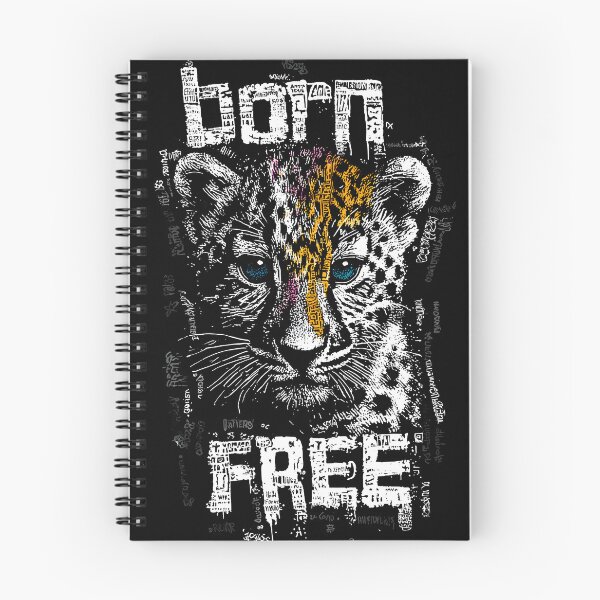Item preview, Born Free Leopard Typography Art - Powerful Wildlife Portrait Made from Words designed and sold by OlfactoART Studio.
