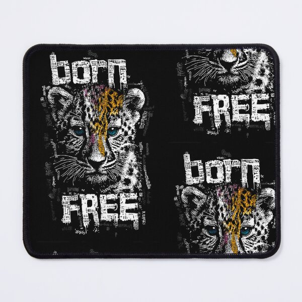 Item preview, Born Free Leopard Typography Art - Powerful Wildlife Portrait Made from Words designed and sold by OlfactoART Studio.