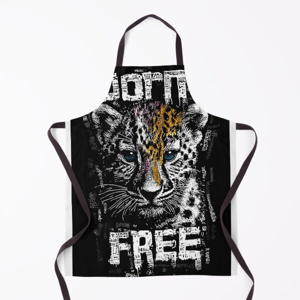 Item preview, Born Free Leopard Typography Art - Powerful Wildlife Portrait Made from Words designed and sold by OlfactoART Studio.