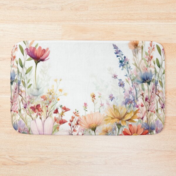 Item preview, PASTEL Spring Boho watercolour pastel wildflower garden painting, nature inspired neutral colours floral spring botanical flowers designed and sold by navitalidesign.