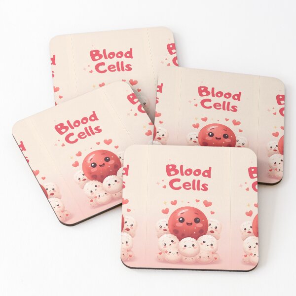 Item preview, Kawaii Blood Cells - Cute Red and White Blood Cells Illustration designed and sold by JohnWar.