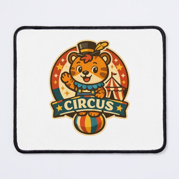 Item preview, Circus Tiger Badge – Minimal Retro Illustration designed and sold by Joyfulfabric.