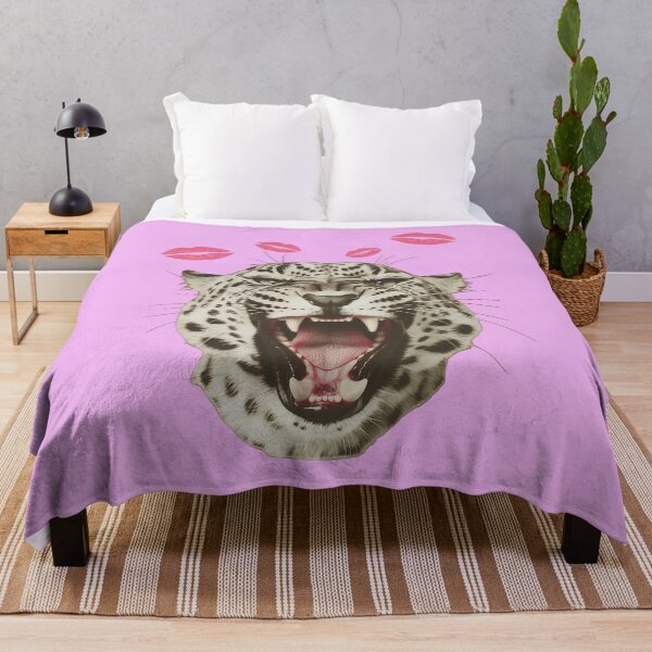Item preview, Roaring Leopard with Pink Kisses Art designed and sold by MakarenaCreate.