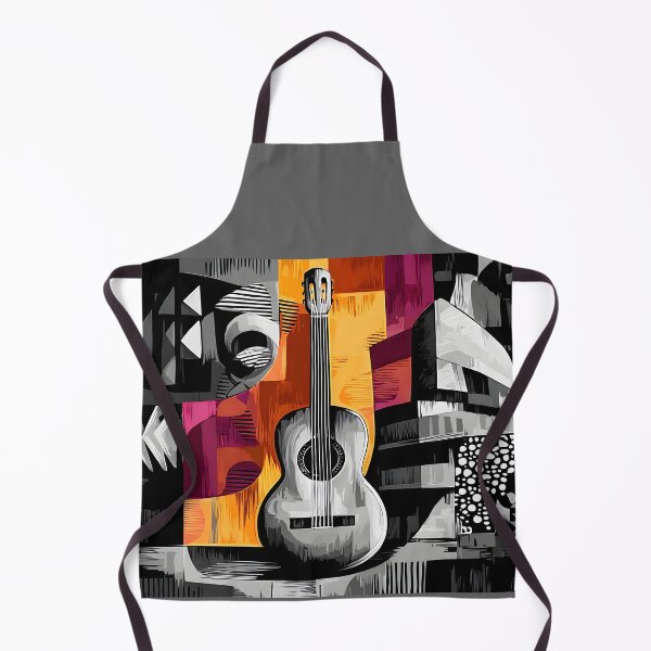 Item preview, Bright Geometric Guitar Abstract Art with Sharp Angles and Vibrant Color Energy designed and sold by OlfactoART Studio.