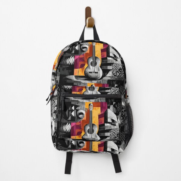 Item preview, Bright Geometric Guitar Abstract Art with Sharp Angles and Vibrant Color Energy designed and sold by OlfactoART Studio.