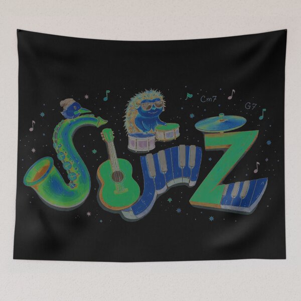 Item preview, Midnight Jazz Parade - Notes in Neon designed and sold by Jani-art-world.