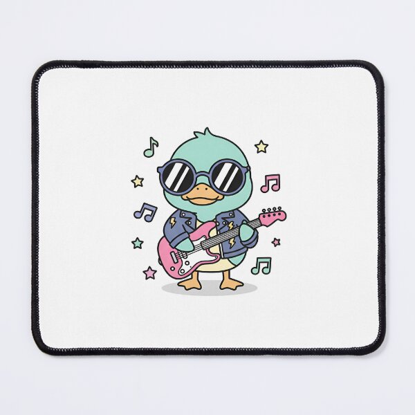 Item preview, Kawaii Rocker Duck - Cute Punk Bird with Guitars designed and sold by JohnWar.