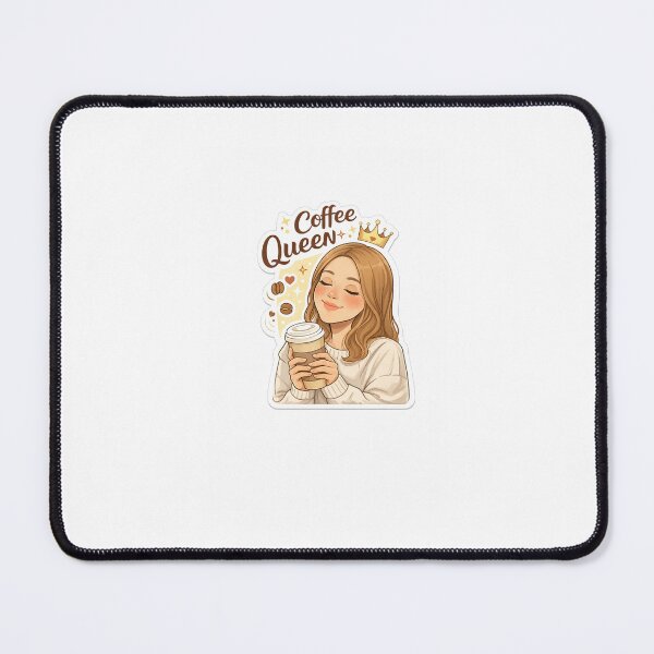 Item preview, Coffee Queen Cute Girl Aesthetic Sticker | Cozy Coffee Lover Design designed and sold by BlackMEMORIES.