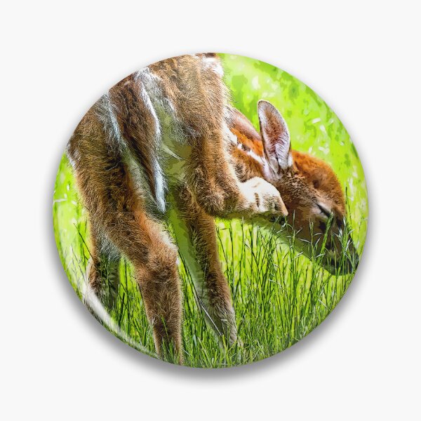 Item preview, Fawn Scratches an Itch, Summer Meadow, Digital Illustration designed and sold by AMacGPhilly.