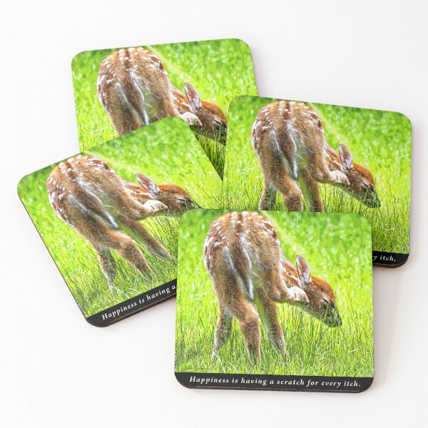 Item preview, Fawn Scratches an Itch, Summer Meadow, Digital Illustration designed and sold by AMacGPhilly.