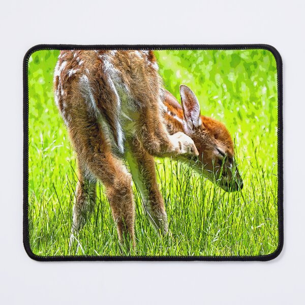 Item preview, Fawn Scratches an Itch, Summer Meadow, Digital Illustration designed and sold by AMacGPhilly.