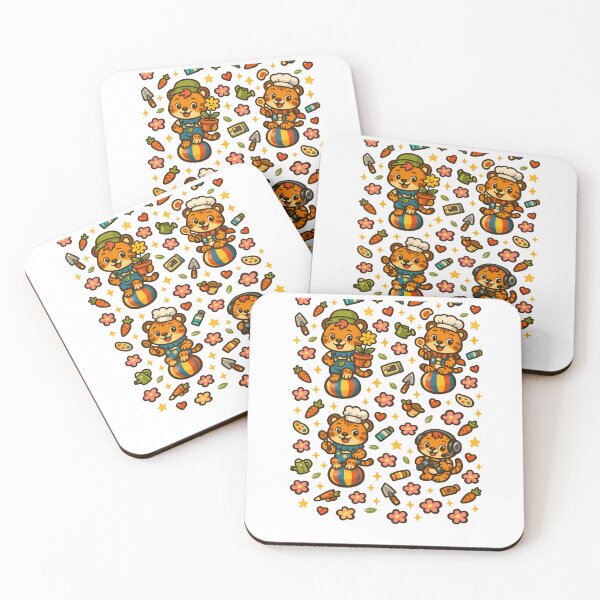 Item preview, Kawaii Tiger Pattern – Cute Animal Garden Theme designed and sold by Joyfulfabric.