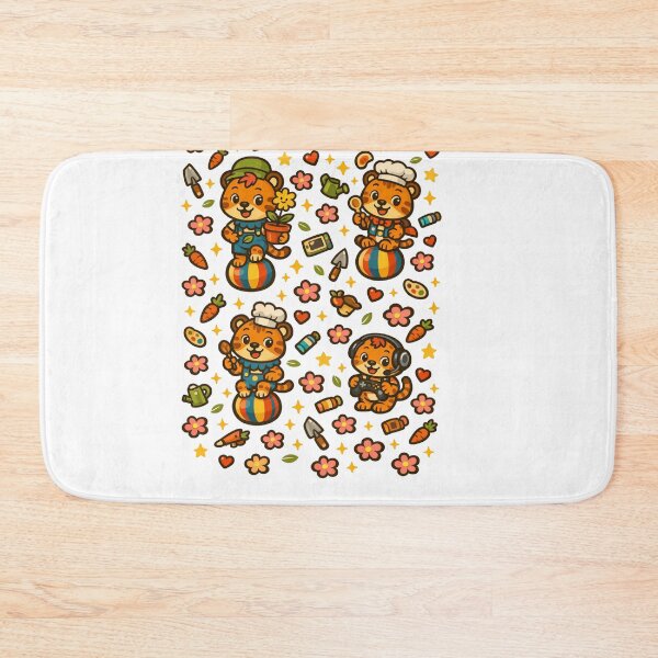 Artikelvorschau, Kawaii-Tigermuster – Niedliches Tiergartenmotiv entworfen und verkauft von Joyfulfabric.