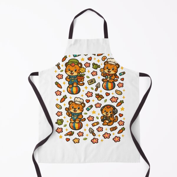 Item preview, Kawaii Tiger Pattern – Cute Animal Garden Theme designed and sold by Joyfulfabric.