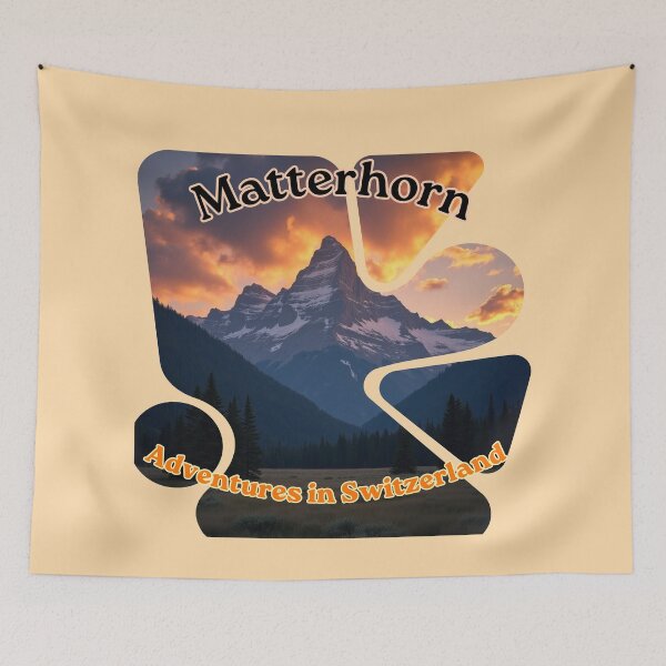 Item preview, Matterhorn Peak - Swiss Alps Adventure - Alpine Symmetry - Fragmented Landscape Design designed and sold by PriyaMagic.