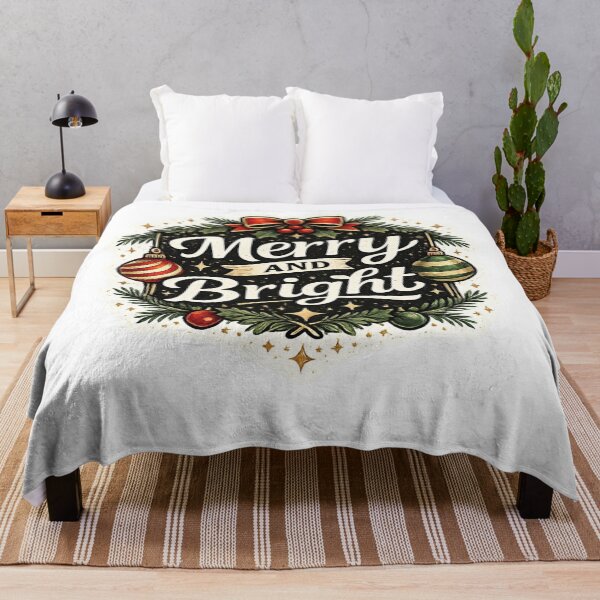 Artikelvorschau, Merry And Bright Christmas Bow Wreath Holiday Design entworfen und verkauft von CLOUTKULT.