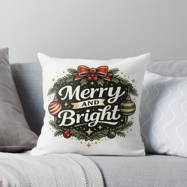 Item preview, Merry And Bright Christmas Bow Wreath Holiday Design designed and sold by CLOUTKULT.