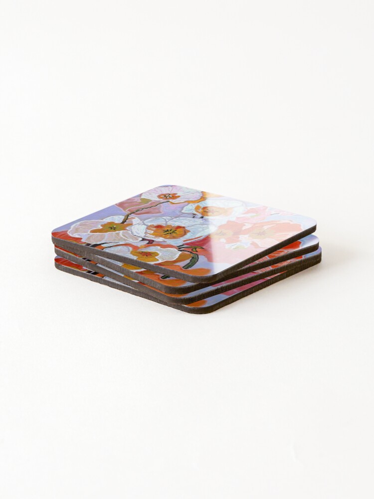 Thumbnail 4 of 5, Coasters (Set of 4), Poppy Abstract designed and sold by ViaARTfactory.