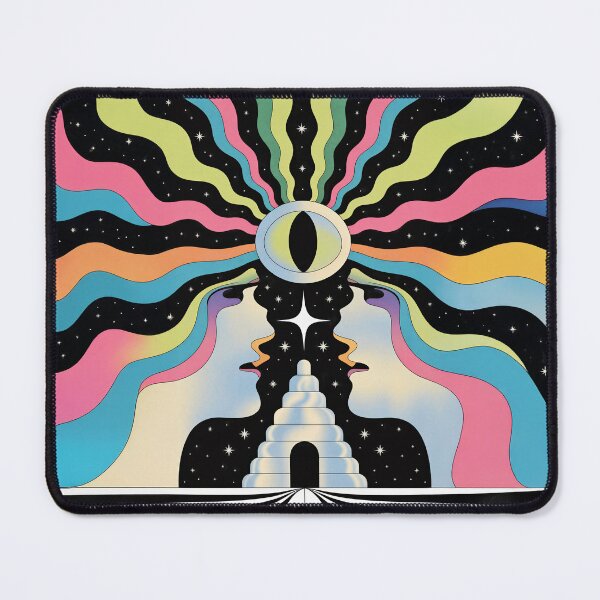Item preview, Retro Psychedelic Cosmic Eye Poster – Abstract Surreal Faces, Vintage Space Art Print designed and sold by Timegraf.