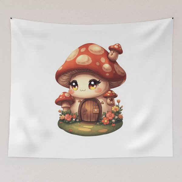 Item preview, Kawaii Mushroom House Tiny Door Garden Sticker designed and sold by funnyshop222.