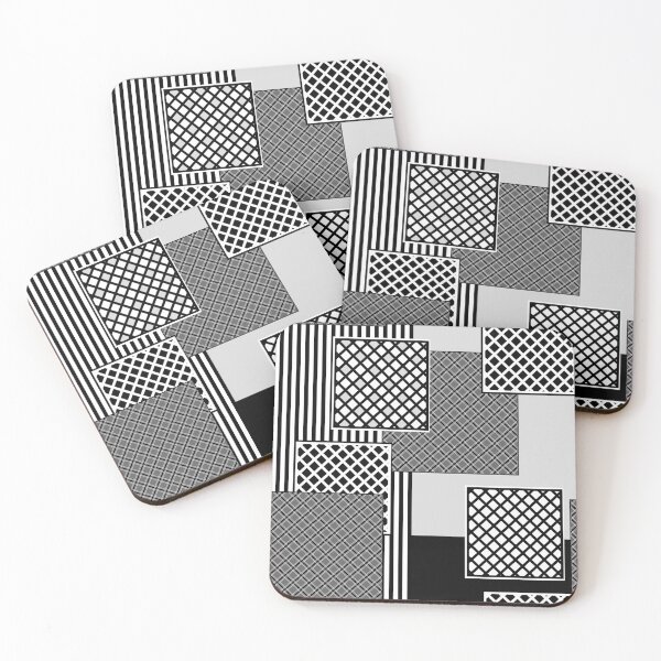 Item preview, Trends, black and white, patchwork pattern designed and sold by fuzzyfox.