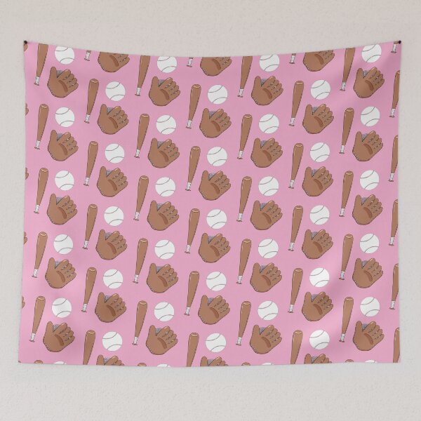 Item preview, Softball , Mitt and Bat Pattern Pink designed and sold by iCraftCafe.