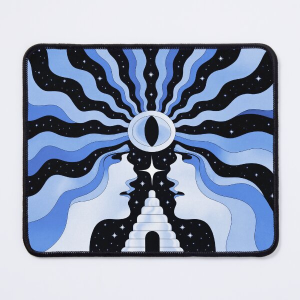Item preview, Psychedelic Cosmic Eye Poster – Abstract Surreal Faces, Vintage Space Art Print designed and sold by Timegraf.