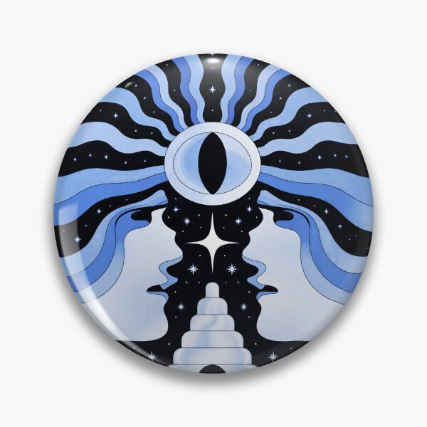 Item preview, Psychedelic Cosmic Eye Poster – Abstract Surreal Faces, Vintage Space Art Print designed and sold by Timegraf.