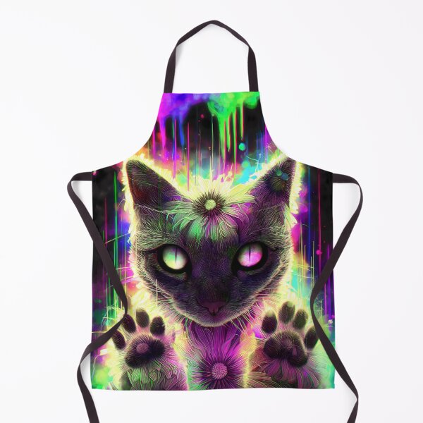 Item preview, Retrato de gato con galaxia arcoíris psicodélica designed and sold by DonaldWaltersxx.