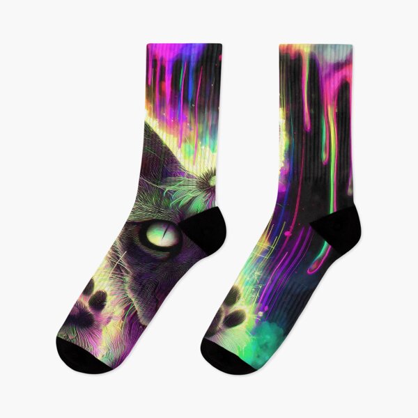 Item preview, Trippy Rainbow Galaxy Cat Portrait designed and sold by DonaldWaltersxx.