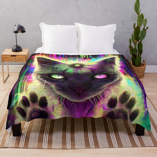 Item preview, Trippy Rainbow Galaxy Cat Portrait designed and sold by DonaldWaltersxx.