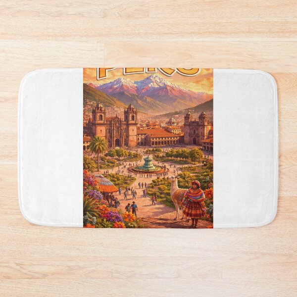 Item preview, Cusco Peru Vintage Travel Poster designed and sold by ElartedeNoel.