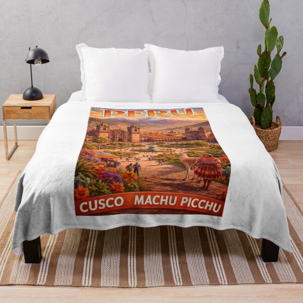 Item preview, Cusco Peru Vintage Travel Poster designed and sold by ElartedeNoel.