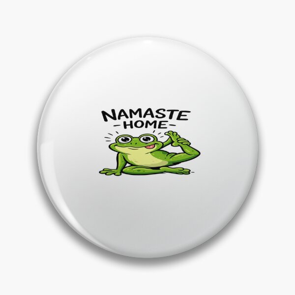 Item preview, Cute Yoga Frog “Namaste Home” Design – Funny Relaxation Graphic for Stickers & Gifts designed and sold by Bright Nest Studio.