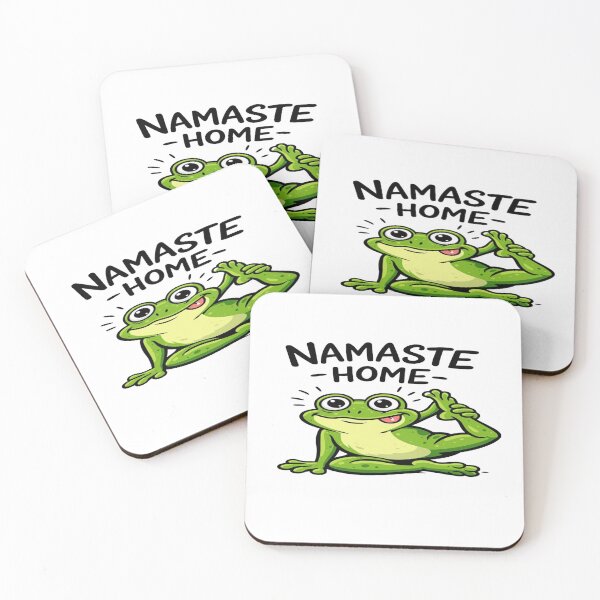 Item preview, Cute Yoga Frog “Namaste Home” Design – Funny Relaxation Graphic for Stickers & Gifts designed and sold by Bright Nest Studio.