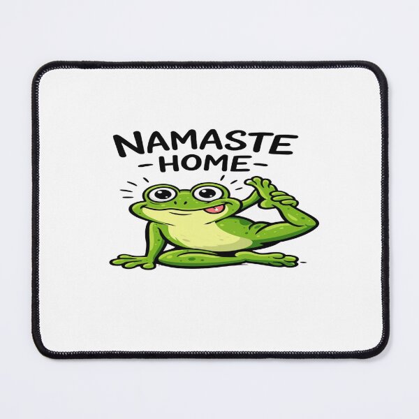 Item preview, Cute Yoga Frog “Namaste Home” Design – Funny Relaxation Graphic for Stickers & Gifts designed and sold by Bright Nest Studio.