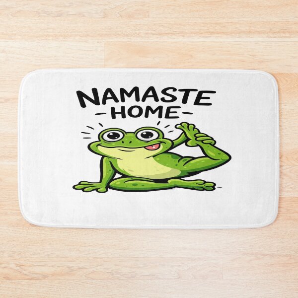 Item preview, Cute Yoga Frog “Namaste Home” Design – Funny Relaxation Graphic for Stickers & Gifts designed and sold by Bright Nest Studio.