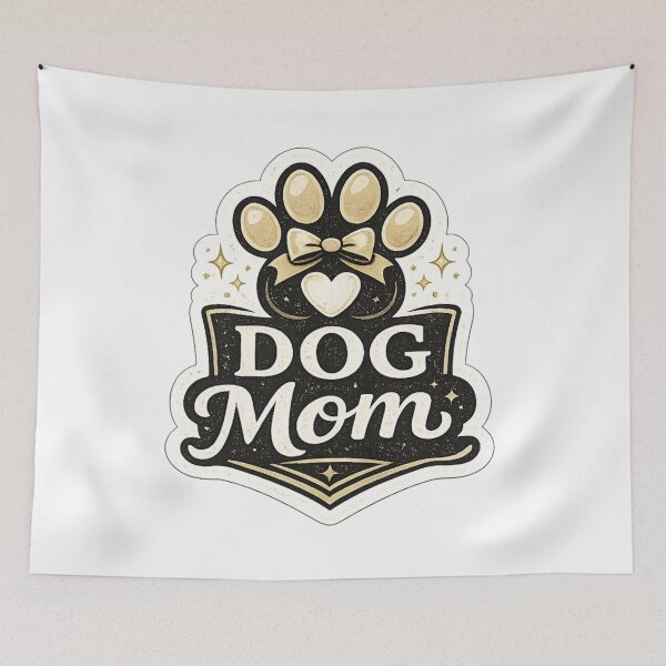 Artikelvorschau, Dog Mom Paw Print Bow Cute Pet Lover Design entworfen und verkauft von CLOUTKULT.
