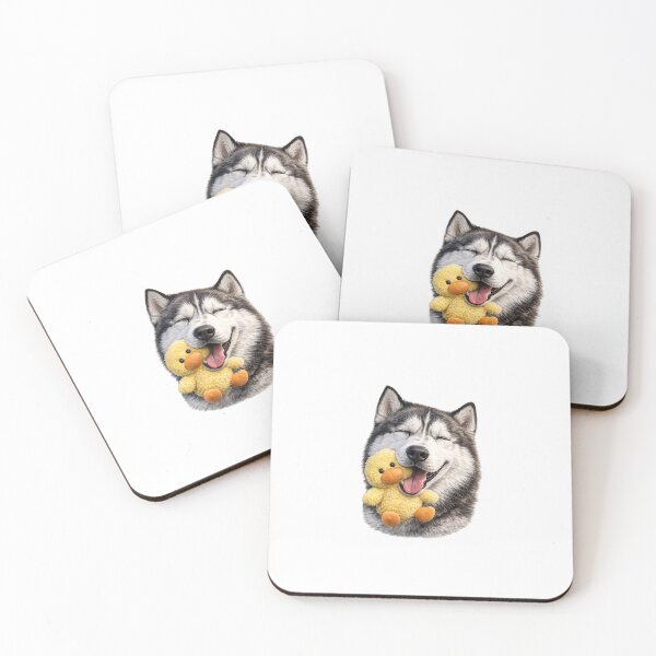 Item preview, Cute Husky with Duck Toy – Adorable Puppy Dog Art, Funny Husky Lover Gift designed and sold by DogYouChose.