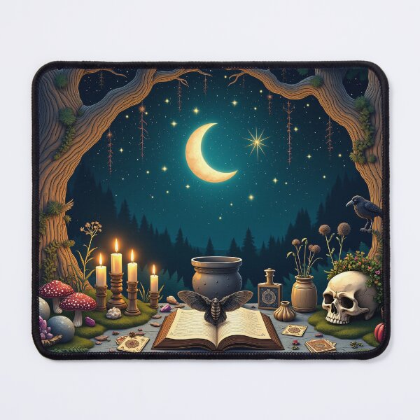 Item preview, The Witch's Altar — Gothic Cottagecore Forest Night Puzzle designed and sold by The World of Zasu Magoo.