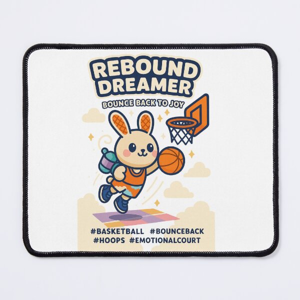 Item preview, Rebound Dreamer – Motivational Basketball Bunny designed and sold by Joyfulfabric.