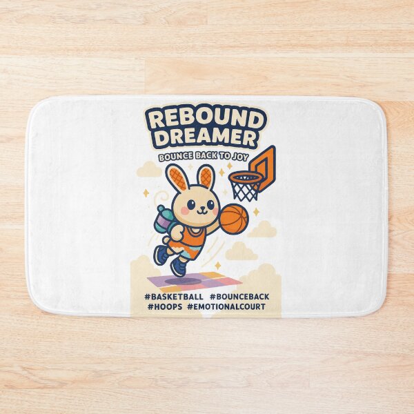 Item preview, Rebound Dreamer – Motivational Basketball Bunny designed and sold by Joyfulfabric.