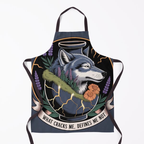 Item preview, What Cracks Me Defines Me Not - Kintsugi Wolf & Floral Mental Health Resilience Art designed and sold by kinany00.