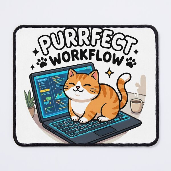 Item preview, Purrfect Workflow Funny Cat Laptop designed and sold by mancikart.