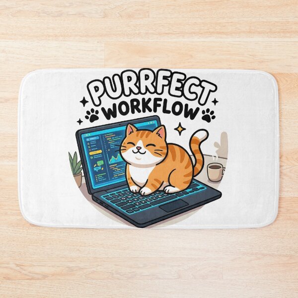 Item preview, Purrfect Workflow Funny Cat Laptop designed and sold by mancikart.